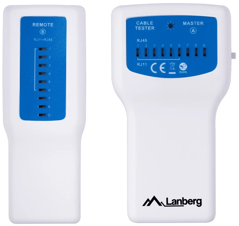 LANBERG NT-0402 kabelių testeris, skirtas laidams, baigtiems RJ45 RJ-11
