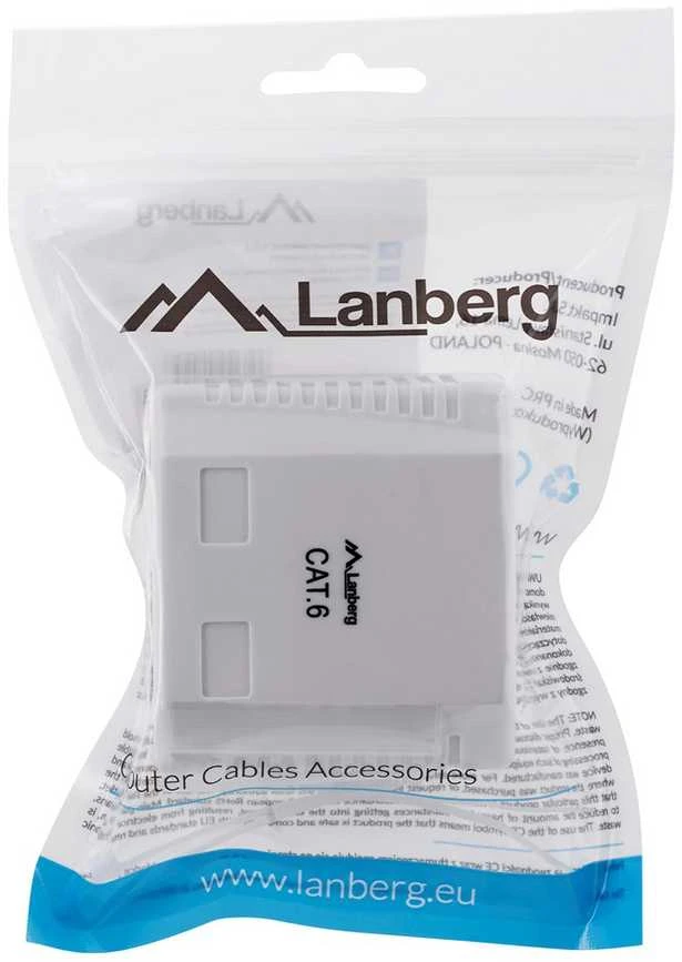 LANBERG OU6-0002-W UTP Data Box 2 prievadų RJ45 neekranuotas kat. 6