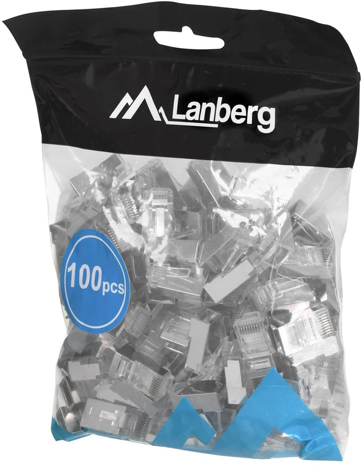 LANBERG PLS-5000EZ „Lanberg Plug RJ-45 FTP CAT5E 8P8C (100PCS) Pass-Trough