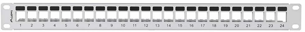 LANBERG PPKS-1024-S Keystone Patch Panel 19inch 24 port 1U pilka