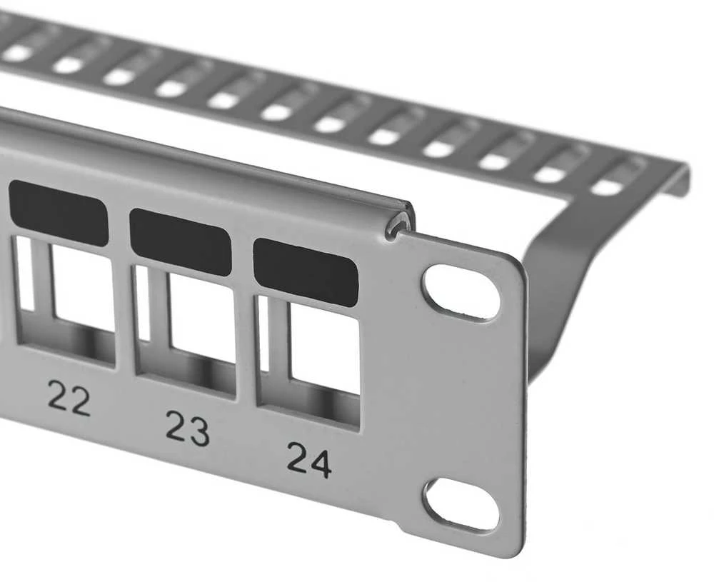 LANBERG PPKS-1024-S Keystone Patch Panel 19inch 24 port 1U pilka
