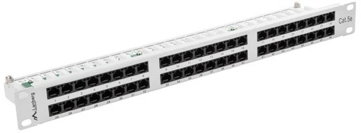 LANBERG PPU5-1048-S komutacinė panelė, 48 prievadų, 1U, cat. 5e, pilkas