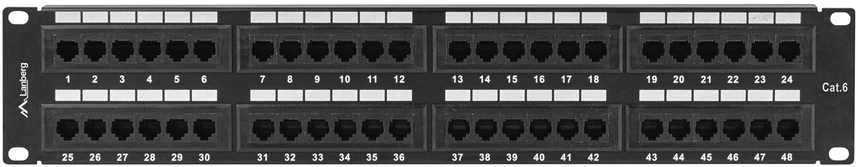 Lanberg Patch Panel 48 port 2U 19" kat.6 UTP juoda