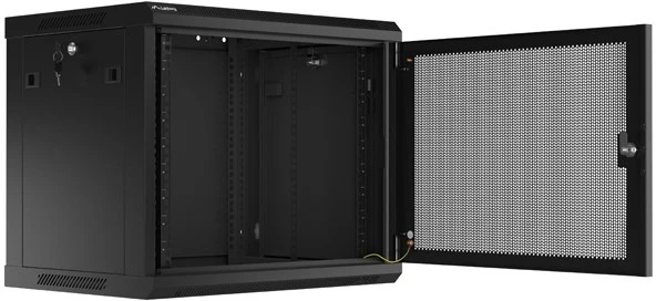 Lanberg pakabinama spintelė 19" 9U 600X450 juoda perforuotos durys