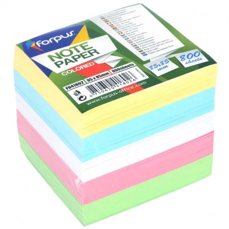 Lapeliai užrašams Forpus, 8.5x8.5 cm, spalvoti, neklijuoti (800) 0716-008