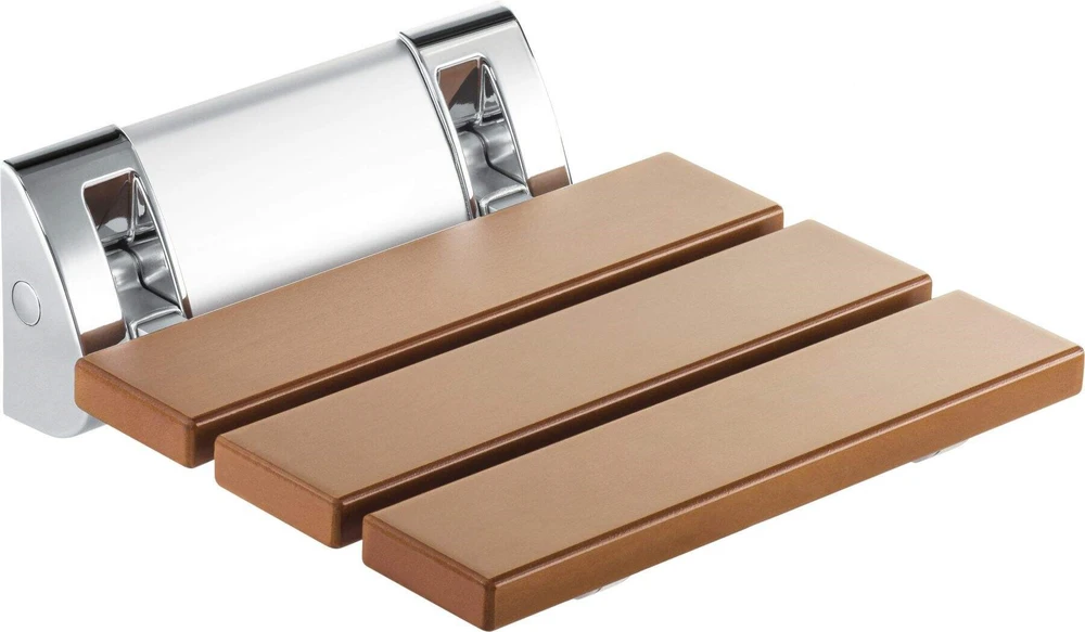 Deante Vital sieninė atlenkiama dušo sėdynė NIV_451P, Chrome/Brown