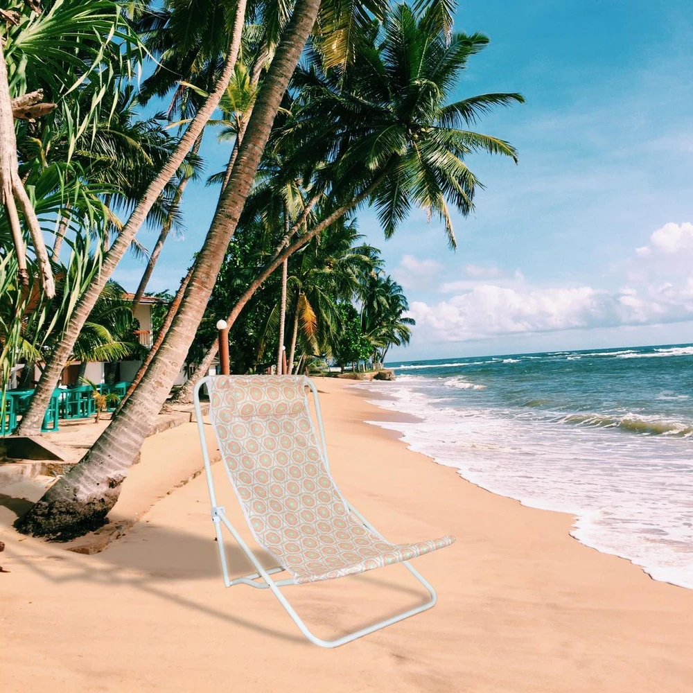 Probeach Sulankstoma oranžinė paplūdimio kėdė su pagalve