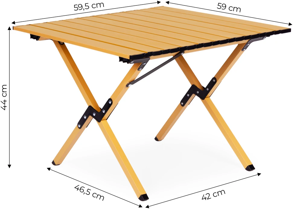 Sulankstomas kempingo stalas 60×60 cm su nešiojimo krepšiu, MultiGarden