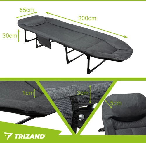 Trizand Sulankstomas gultas, 200x65 cm
