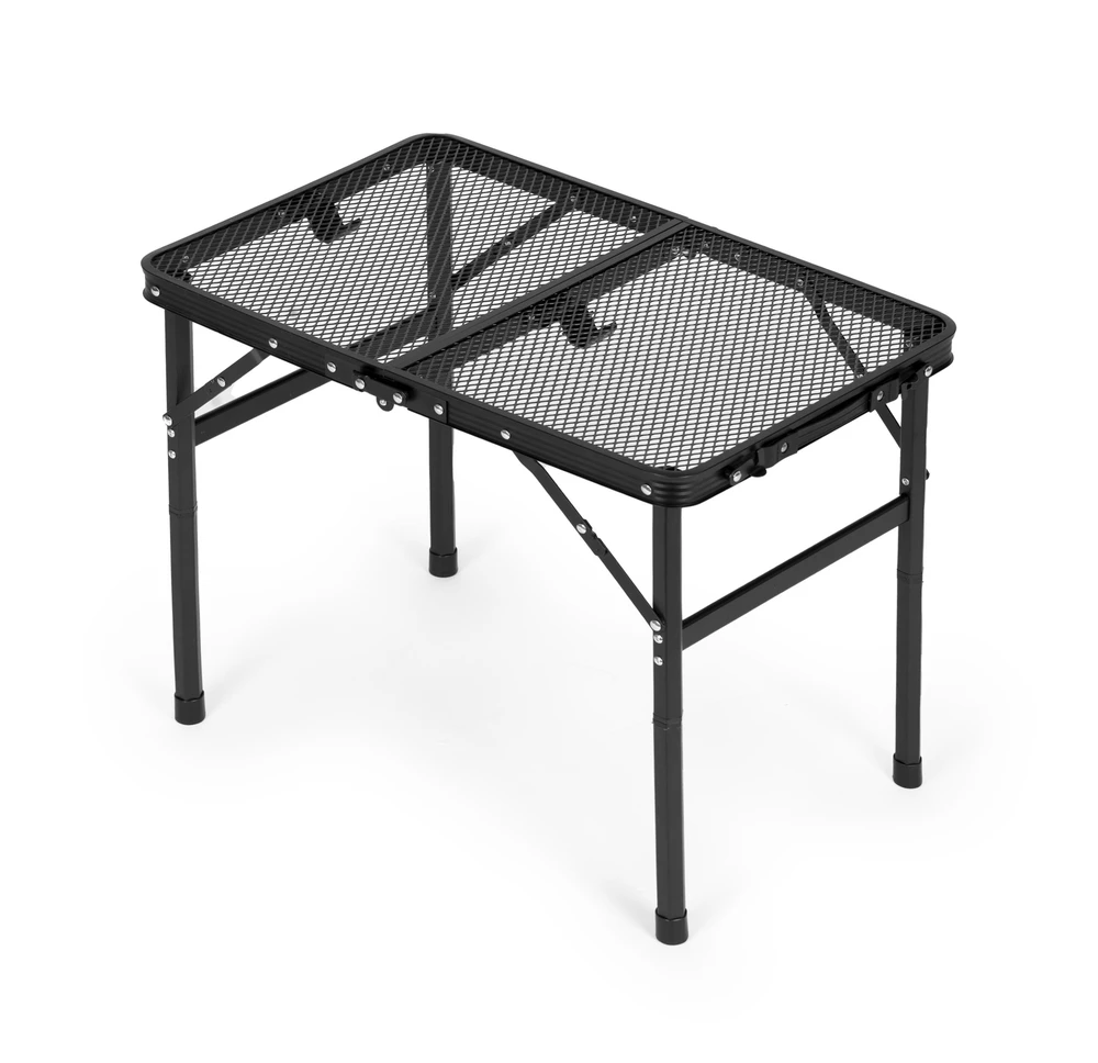 Turistinis kempingo stalas 60×40 cm, sulankstomas į lagaminą, juodas, MultiGarden