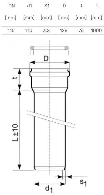 Lauko kanalizacijos vamzdis Magnaplast, Ø 110 mm, SN8, 1 m