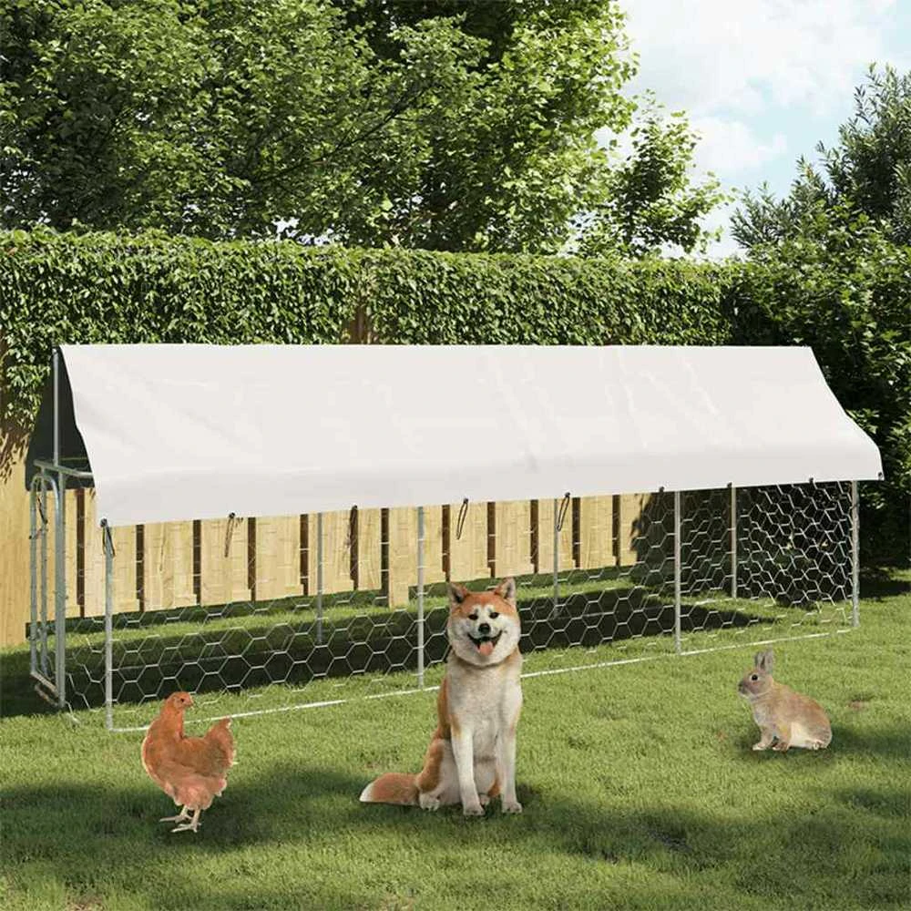 Lauko voljeras šunims su stogu, 400x100x150cm
