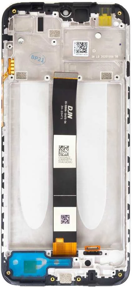 LCD Ekranas + Touch Unit + priekinis dangtelis skirtas Xiaomi Redmi 9A/9C/9AT Juodas (Service Pack)