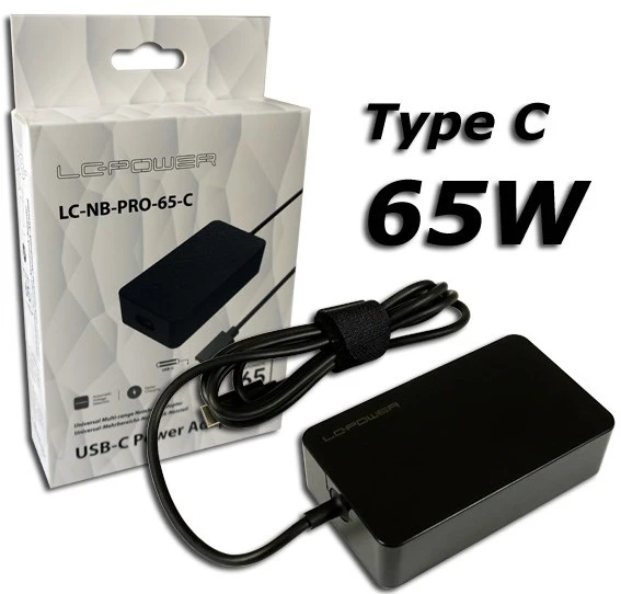 LCP LC-Power LC-NB-PRO-65-C maitinimo adapteris / inverteris Vidaus 65 W Juoda