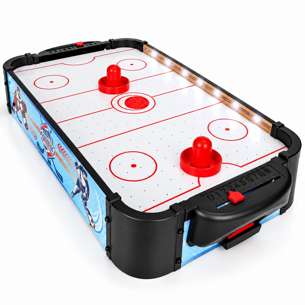 LED air hockey table game for children 58 cm with accessories ECOTOYS