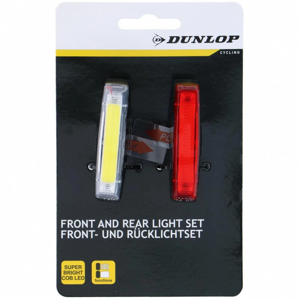 Dviračio LED žibintų rinkinys priekyje ir gale Dunlop