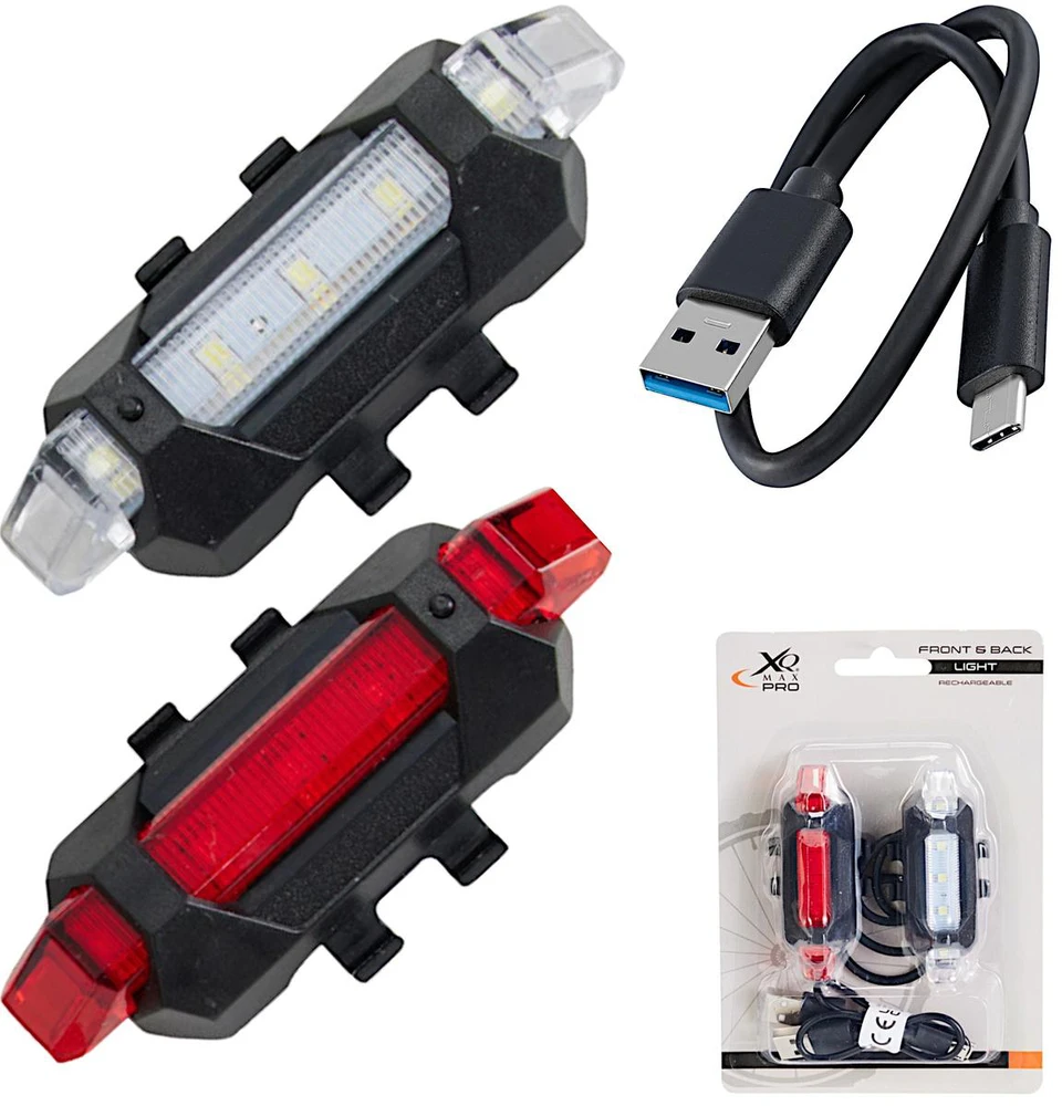 XQMAX Rinkinio LED dviračių šviesos su USB