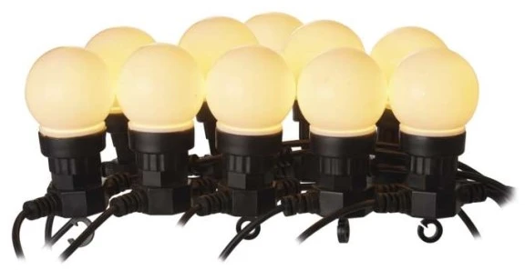 Led girlianda iš 10 vnt didelių burbulų, šiltai balta, matinės, 5W, IP44, EMOS