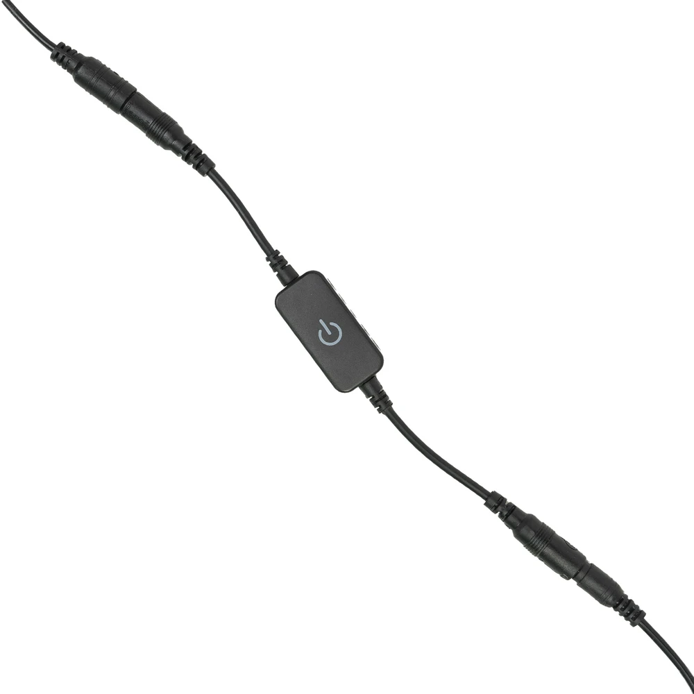 LED juosta PNI 2835W, šaltai balta, IP20, silikoninė, 5 metrų ilgio, jutiklinis mygtukas, maitinimo šaltinis 230V, reguliuojamo ryškumo, 300 LED 2835