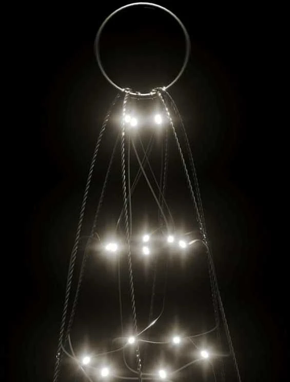 Kalėdų eglutė ant vėliavos stiebo, 180cm, 200 šaltų LED