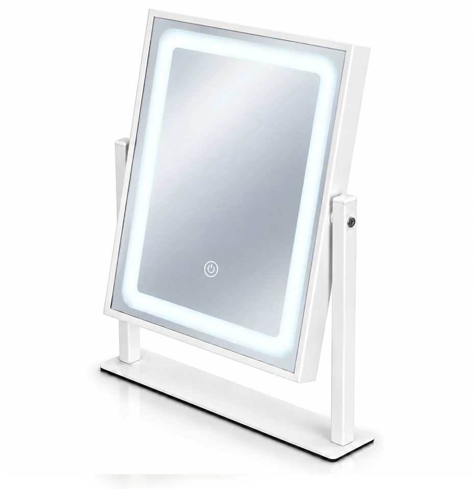LED kosmetinis veidrodis 25×30 cm su apšvietimu, 3 spalvų režimai ModernHome