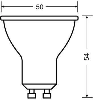 LED lemputė Osram PAR16, 60 °, 4.5W, GU10, 2700K, 350lm, 827