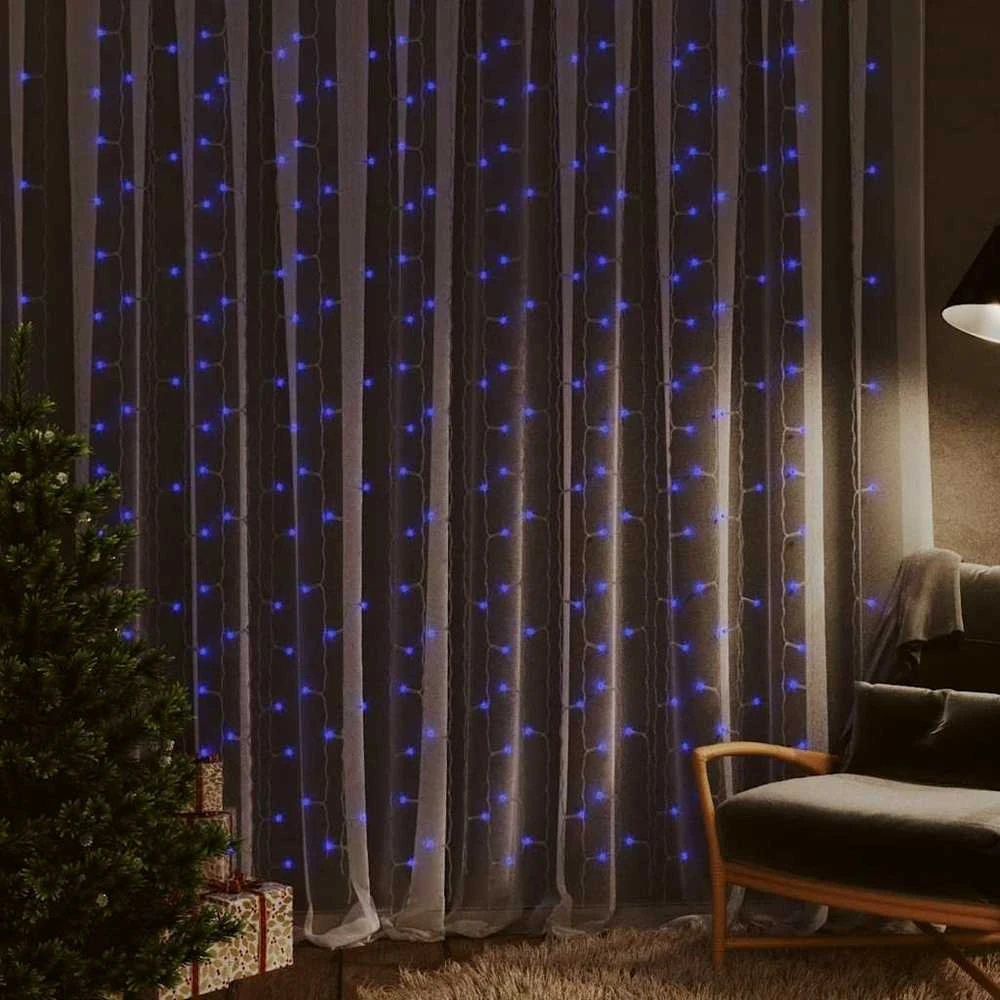 LED lempučių užuolaida, 3x3m, 300 mėlynų LED lempučių
