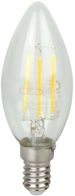 Ravensburger LED lemputė E14 C35 230V 4W 480lm, neutraliai balta 4000K, LED line LITE