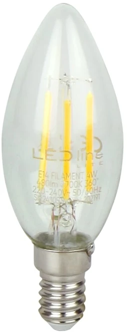 LED lemputė E14 C35 230V 4W 480lm, šiltai balta 2700K, LED line LITE