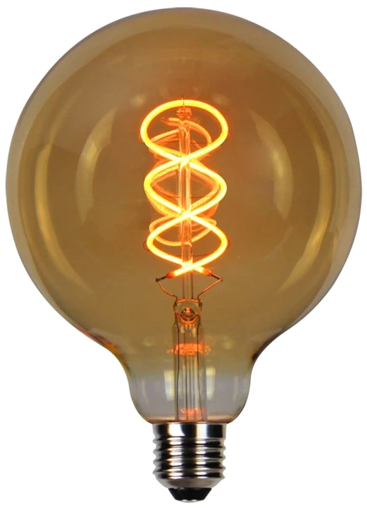 LED lemputė E27 G125 230V 4W 210lm, gintarinė balta 1800K, RETRO VINTAGE GOLD, pritemdoma, LED line PRIME
