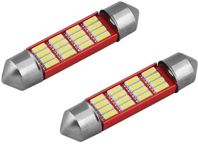 LED lemputės CANBUS 4014 16SMD festoon C5W C10W C3W 39mm baltos 12V 24V amio-01633