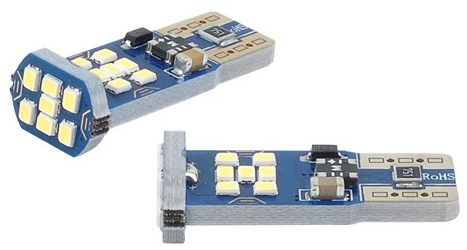 LED lemputės Canbus 21SMD itin ryškios 2016 T10 W5W baltos 12V 24V amio-02445