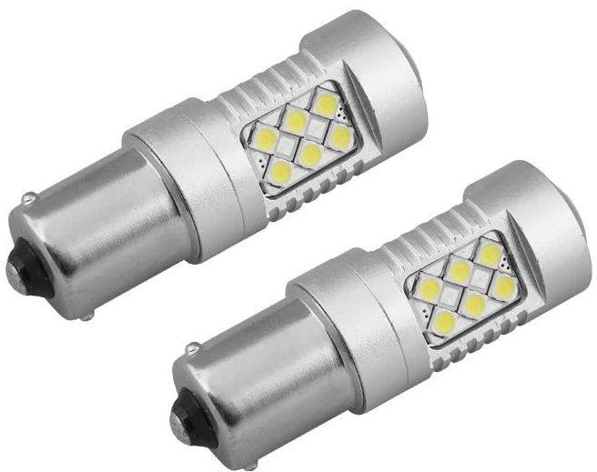 Amio LED lemputė P21W CANBUS Baltos 12V-24V I Atbulinės eigos 2vnt.
