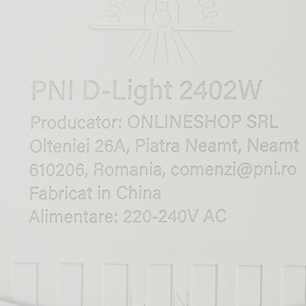 LED lubinis šviestuvas PNI D-Light 2402W 24W, įmontuojamas, apvalus, 6500K, 230V maitinimo šaltinis, 2640 lm, baltas