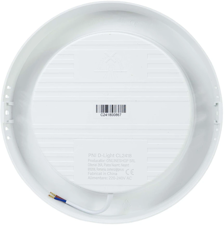 LED lubinis šviestuvas PNI D-Light CL2418 18W, apvalus 21,7 cm, 6400K, 230V, 1980 lm, šaltai balta spalva