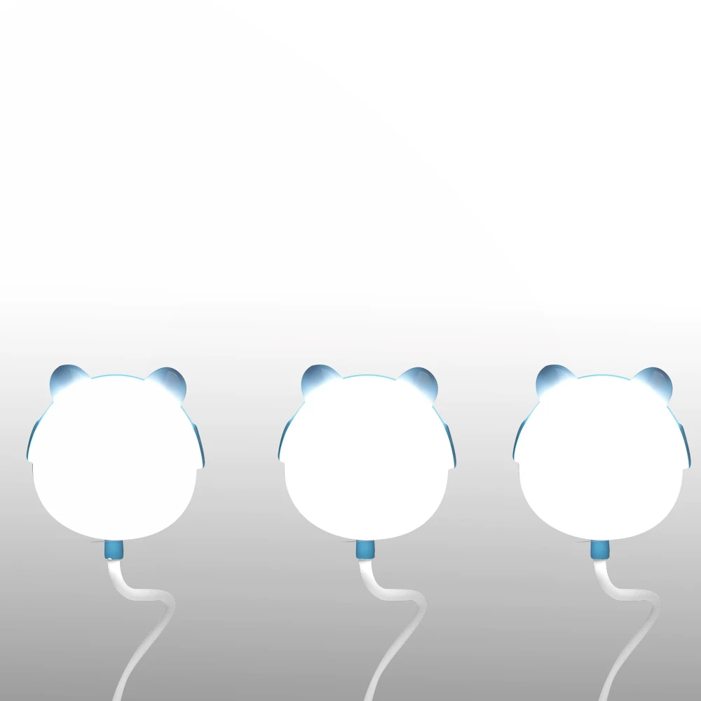 LED meškiuko formos stalinė lempa 3W, 3000/4500/6000K, reguliuojama, 1200mAh, mėlyna, LTC