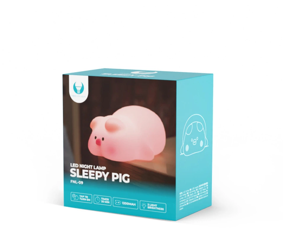 Sieninis šviestuvas LED naktinė lempa SLEEPY PIG FNL-09 Forever Light