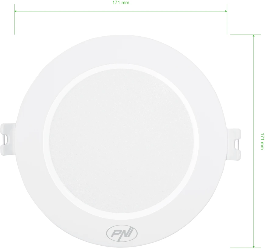 LED prožektorius PNI D-Light CL2512 12W, įleidžiamas, apvalus 17 cm, 4200K, 230V maitinimo šaltinis, 1320 lm, neutrali balta spalva