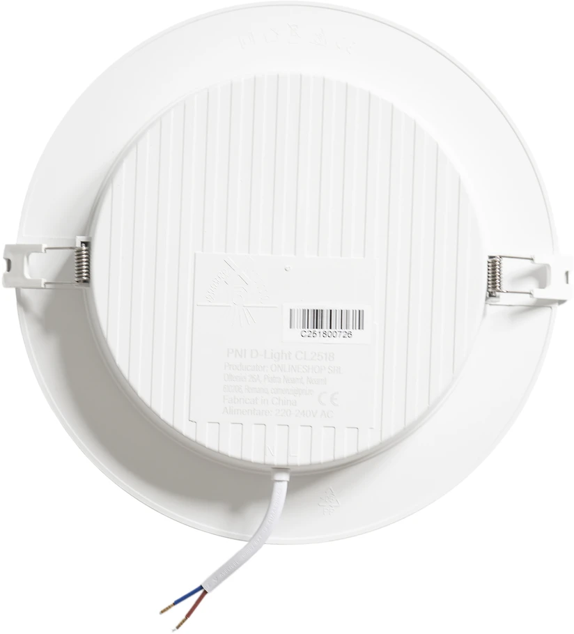 LED prožektorius PNI D-Light CL2518 18W, įleidžiamas, apvalus 22 cm, 6400K, 230V maitinimo šaltinis, 1980 lm, šaltai balta spalva