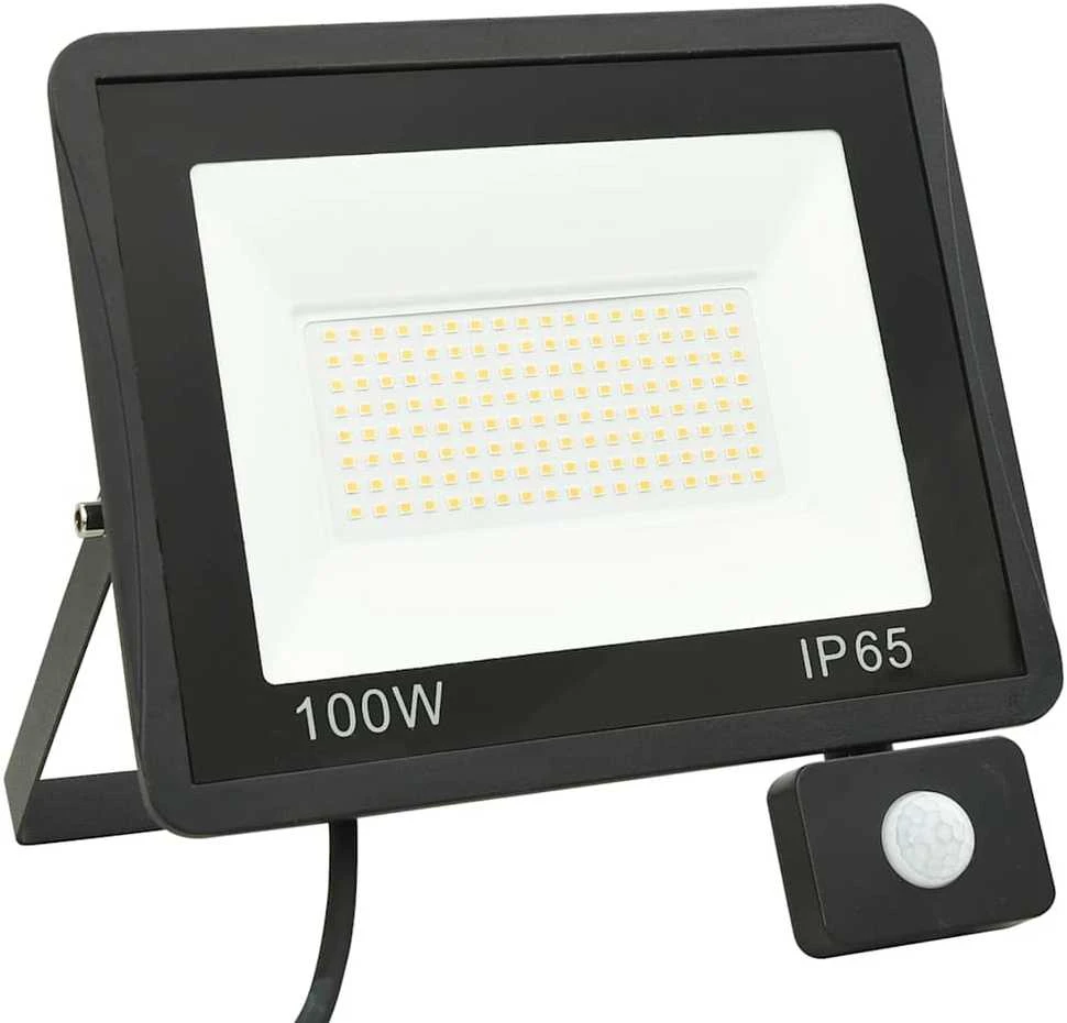 LED prožektorius su jutikliu, šaltos baltos spalvos, 100W