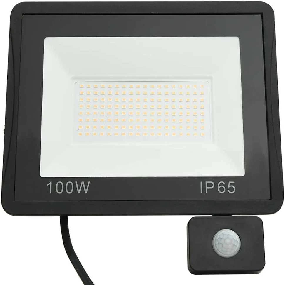 LED prožektorius su jutikliu, šaltos baltos spalvos, 100W