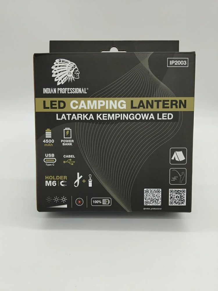 LED STOVYKLAVIMO ŽIBINTAS SU IŠORINE BATERIJA 4500mAh PREMIUM /INDIAN PROFESSIONAL