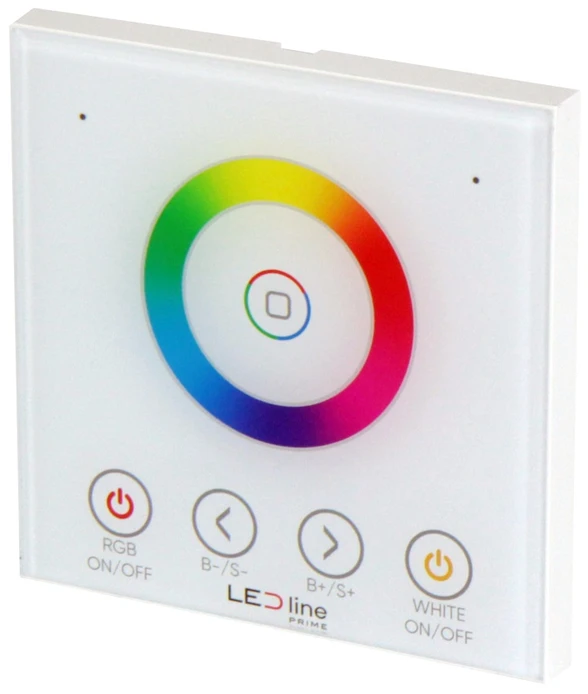 LED valdiklio pultas, montuojamas sienoje, su spalvų ratu, RGBW/RGB+CCT, RF 2,4GHz, TUYA, VARIANTE, LED line PRIME