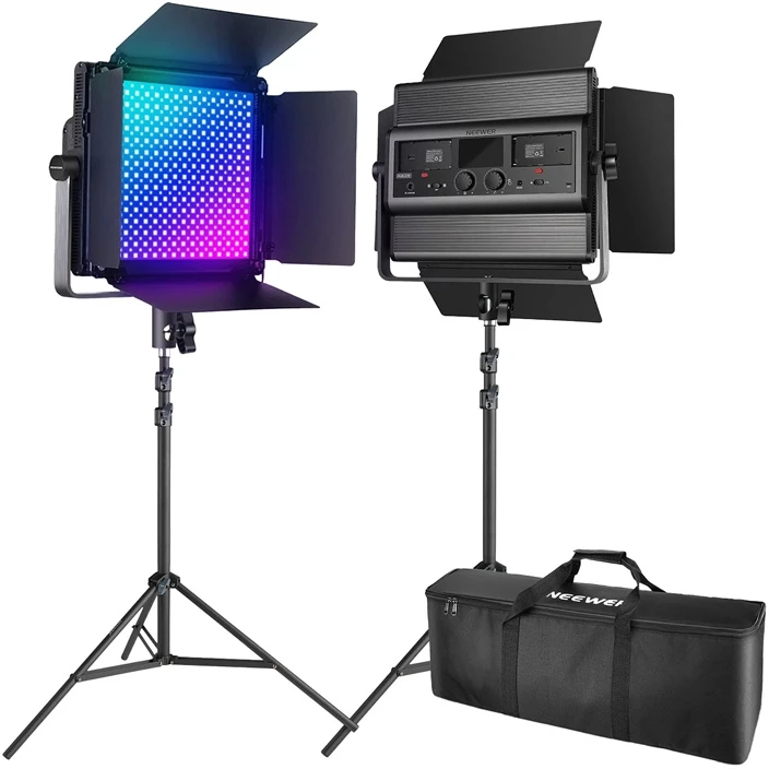 LED vaizdo šviestuvai „Neewer“, 2 vnt., 1200RGB, 60W, V4