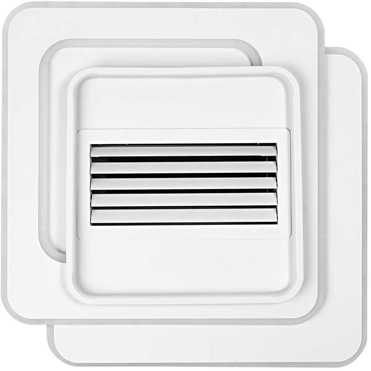 Ronic Zyle Ledvance lubinis ventiliatorius su grotelėmis, kvadratinis, 55 W, CCT, Baltas
