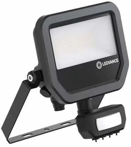 Ledvance 11-17W LED prožektorius FL 20 GEN4, juodas, 4000K, IP65, su judesio davikliu