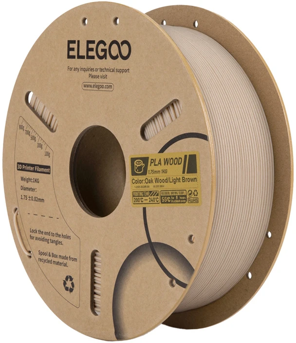 Elegoo PLA medienos filamentai (šviesaus ąžuolo)