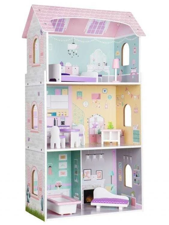 Ecotoys Lėlių namelis medinis Blueberry Residence