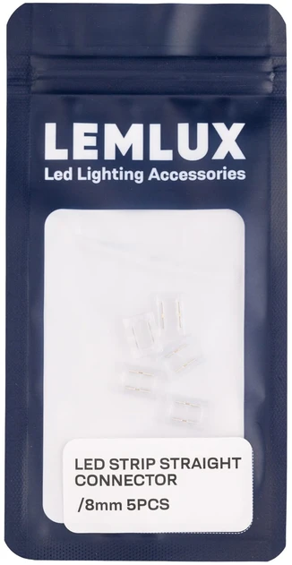 Lemlux CONNECTOR LED STRIP LINEAR 8MM 5PCS