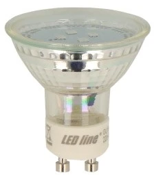 Lemputė LED GU10 230V 1W 60lm šiltai balta, 2700K, LED line